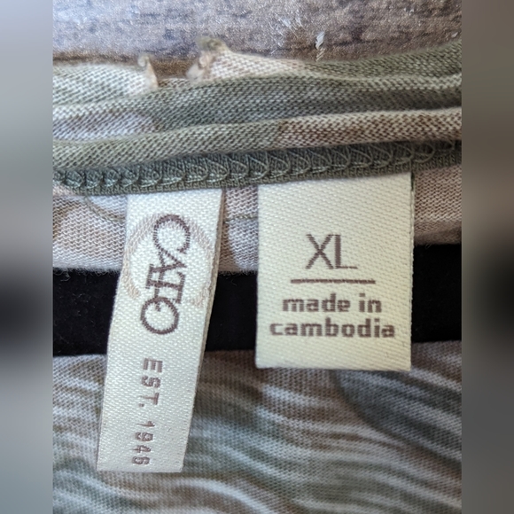 Cato Raw Edge Hem CamoTee W Patriotic Sleeve - Picture 9 of 16